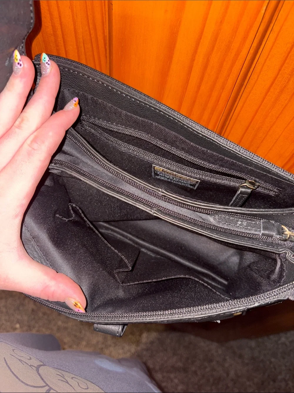 Black leather purse